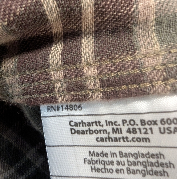 Carhartt Men's Brown Flannel Lined Shirt Jacket Shacket Size 2XL - Picture 9 of 9